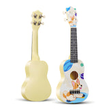 LEKATO 21 Inch Animal Cartoon Painting Ukulele Composite Carbon Fiber Travel Set