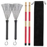 Drum Sticks Set Drum Wire Brushes Rods Drum Brushes(Only available in Germany)