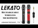 LEKATO Wireless Professional UHF Dual Microphones w/ Receiver Dynamic Mics System Set