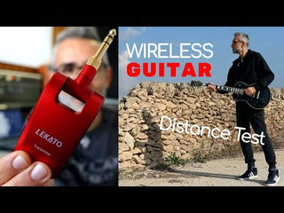 LEKATO WS-60 2.4G Wireless Guitar System Transmitter Receiver Black & Red Kit