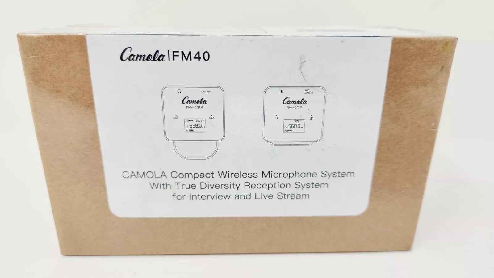 CAMOLA FM40 Wireless Radio Receiver Transmitter UHF Dual Antenna Microphone System Clip Lavalier Lapel