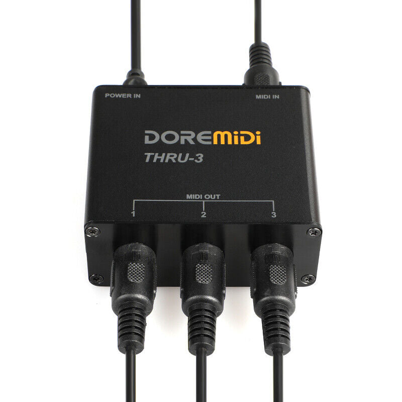 DOREMiDi MIDI Host Box THRU-3 MIDI Five-pin Interface No Delay Converter Adapter - LEKATO-Best Music Gears And Pro Audio