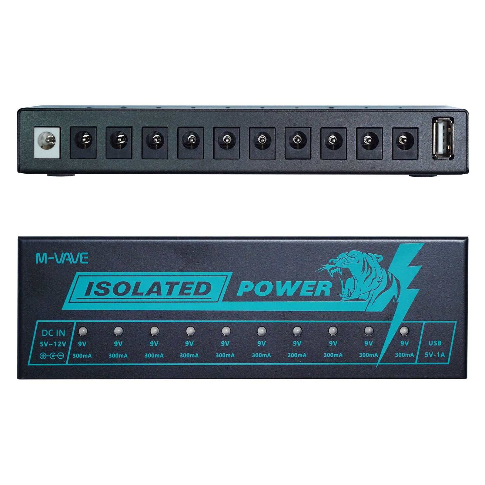 M-VAVE 10 Isolated Guitar Effect Pedal Supply 5V 9V 12V 300mA Pedal Board Power - LEKATO-Best Music Gears And Pro Audio