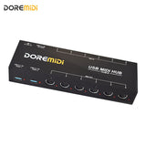 DOREMiDi HUB-8 MIDI 6x6 MIDI Interface Host X2 USB3.1 MIDI Hub Box 96 Channels - LEKATO-Best Music Gears And Pro Audio