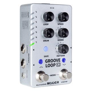 MOOER GROOVE LOOP X2 Stereo Drum Machine Phrase 10mins Looper 121 Rhythm Drum