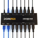 DOREMiDi HUB-8 MIDI 6x6 MIDI Interface Host X2 USB3.1 MIDI Hub Box 96 Channels - LEKATO-Best Music Gears And Pro Audio