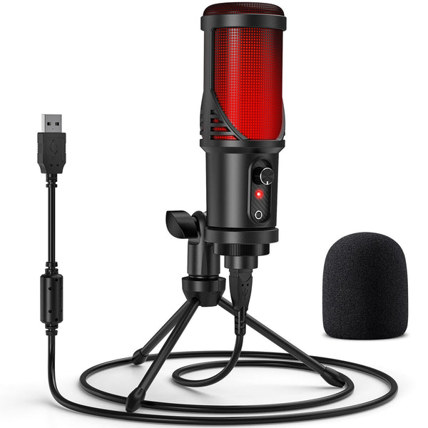 JAMELO-Microphone à condensateur USB pour jeux, bureau, podcast, streaming  statique, avec lumière - AliExpress