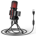 JAMELO Condenser Microphone Computer Gaming USB Mic Stand for Studio Record