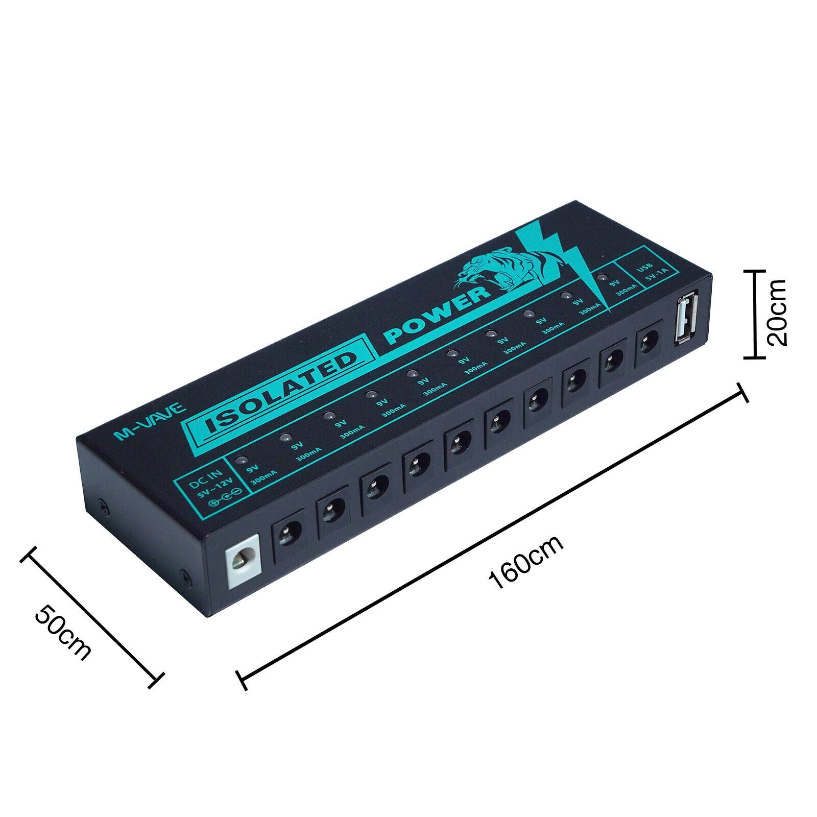 M-VAVE 10 Isolated Guitar Effect Pedal Supply 5V 9V 12V 300mA Pedal Board Power - LEKATO-Best Music Gears And Pro Audio