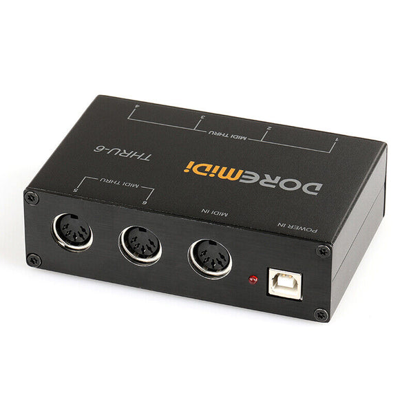 DOREMIDI THRU-6 Box 6 MIDI Outputs Standard MIDI Five-Pin Interface 16 Channels - LEKATO-Best Music Gears And Pro Audio