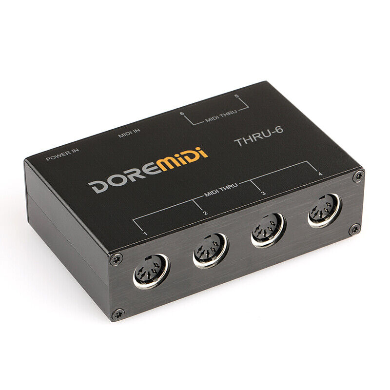 DOREMIDI THRU-6 Box 6 MIDI Outputs Standard MIDI Five-Pin Interface 16 Channels - LEKATO-Best Music Gears And Pro Audio