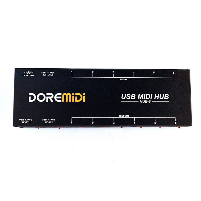 DOREMiDi HUB-8 MIDI 6x6 MIDI Interface Host X2 USB3.1 MIDI Hub Box 96 Channels - LEKATO-Best Music Gears And Pro Audio