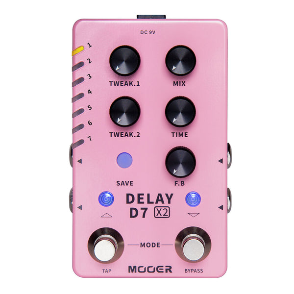 MOOER D7 Delay X2 Pedal 14 Stereo Delay Effects Analog Tape Experimental Delays - LEKATO-Best Music Gears And Pro Audio