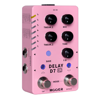 MOOER D7 Delay X2 Pedal 14 Stereo Delay Effects Analog Tape Experimental Delays