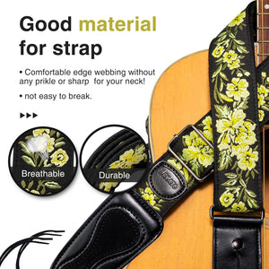 LEKATO LGS-6 Guitar Strap for Electric Acoustic Guitar Bass 6 Picks 2 Locks Gift