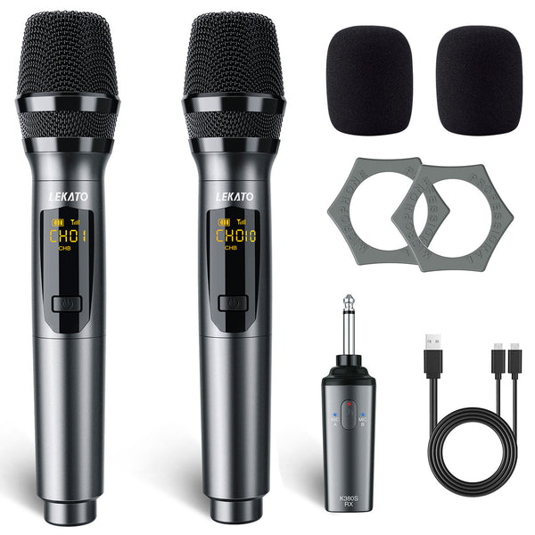 Wireless Microphone System Professional Handheld Dynamic Mic Cordless  Microphone