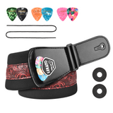 Guitar Strap Bass Belt Bundle 3" Wide Pick Holder Adjustable Punk Dark Red M01400RD (Get $10 Coupon) - LEKATO-Best Music Gears And Pro Audio