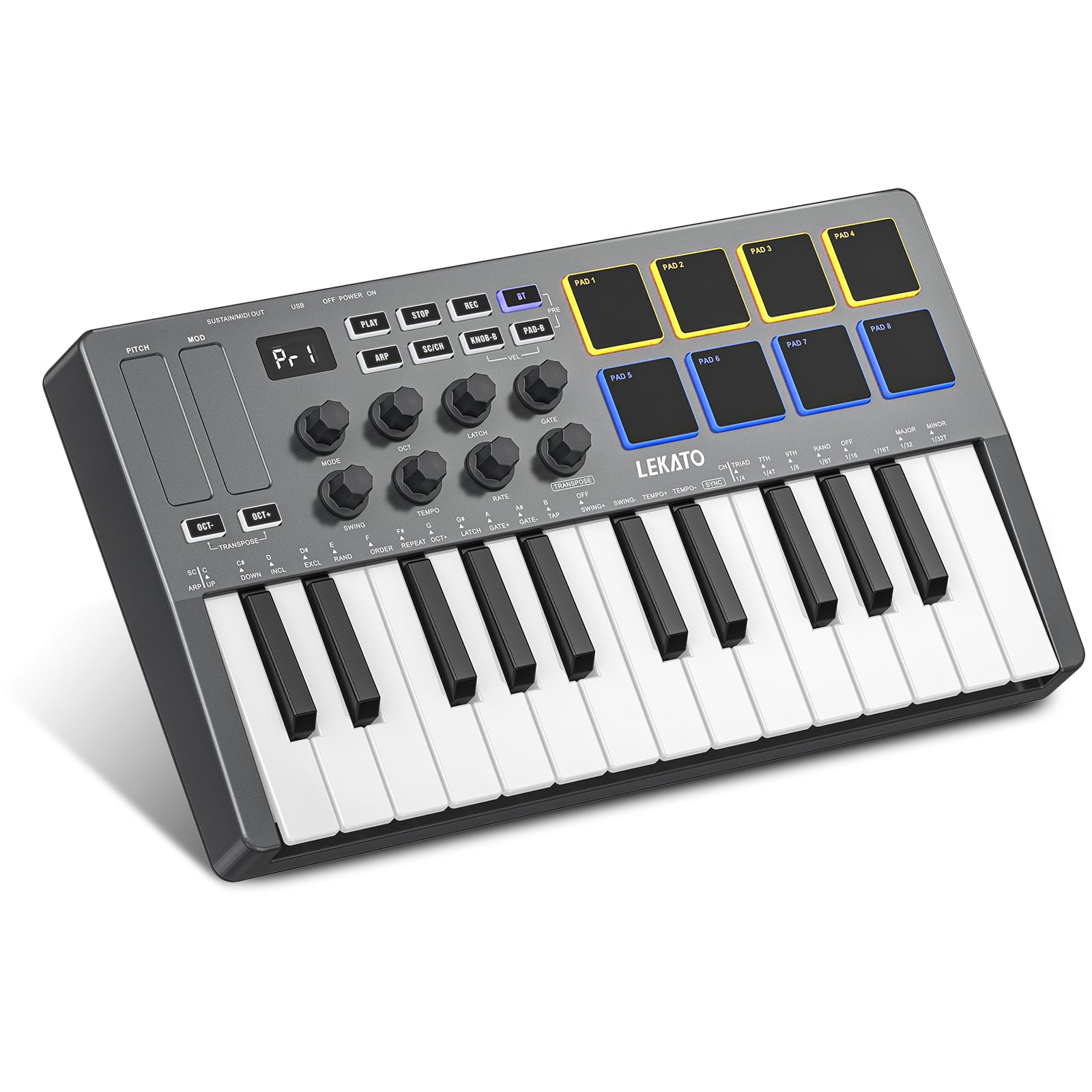 finalizando Grave Distante LEKATO 25 Keys MIDI Keyboard Controller USB 8 RGB Backlit CubeSuite So –  LEKATO-Best Music Gears And Pro Audio