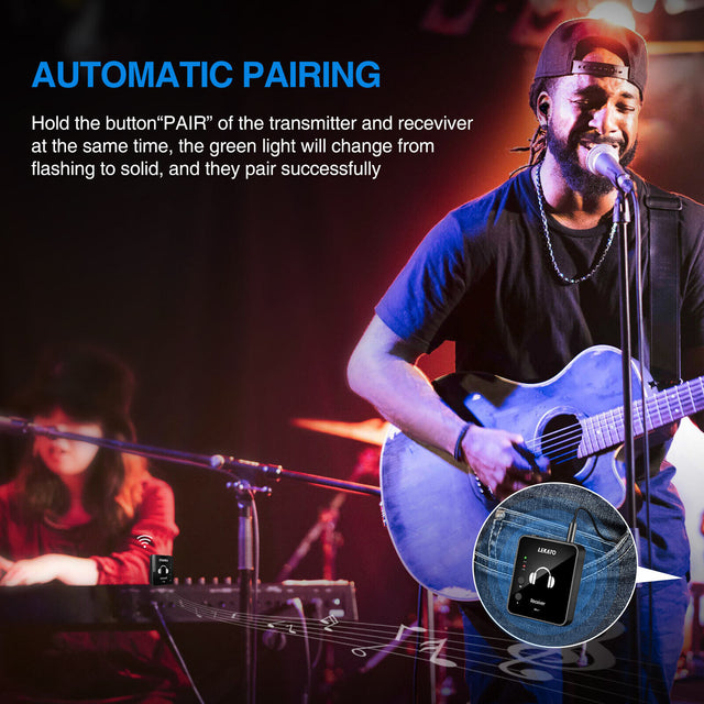 LEKATO MS-1 Wireless In-Ear Monitor System - Low Latency Professional Audio Monitoring