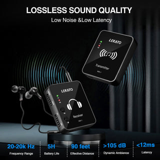 LEKATO MS-1 Wireless in-Ear Monitor System Transmitter Receiver (Add to Cart to Get EXTRA $12 Coupon NOW)