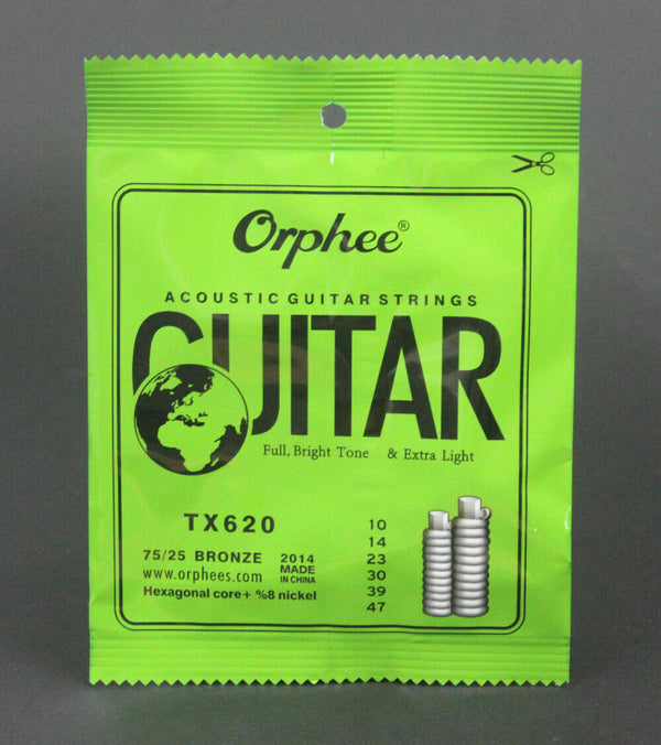10 Pack Orphee TX620 TX630 TX640 Acoustic Folk Guitar Strings Extra Light /Medium - LEKATO-Best Music Gears And Pro Audio
