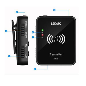 LEKATO MS-1 Wireless in-Ear Monitor System 2.4G Stereo - Single Transmitter