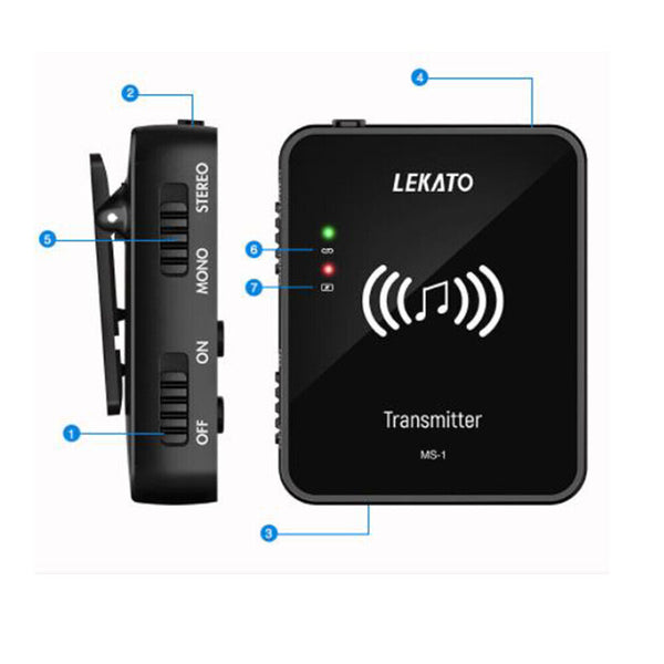 MS-1 Wireless in-Ear Monitor System SINGLE TRANSMITTER (Get $10 Coupon) - LEKATO-Best Music Gears And Pro Audio