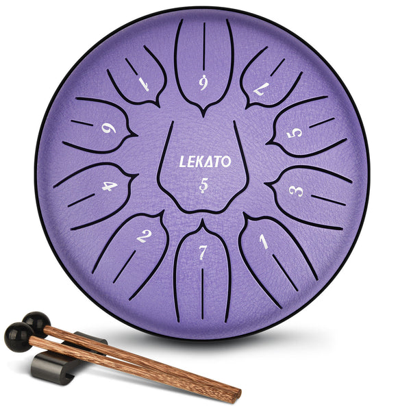 LEKATO 6 Tongue Drum 11 Notes D Tune Percussion Zen Meditation