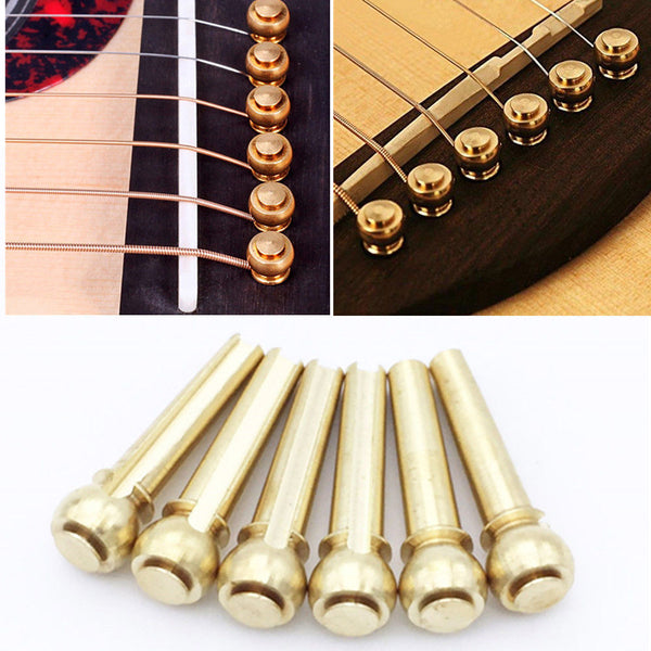 Set of 6pcs Brass Guitar Bridge Pins String Nail For Acoustic Guitar Accessories