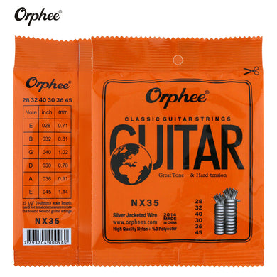 10 Sets Orphee NX35 Nylon Classical Guitar Strings Nylon Core Wire Hard Tension