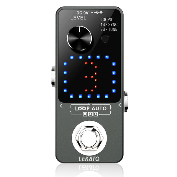 Lekato Guitar Effect Pedal Looper 3 Slot 18 Mins Loop Black