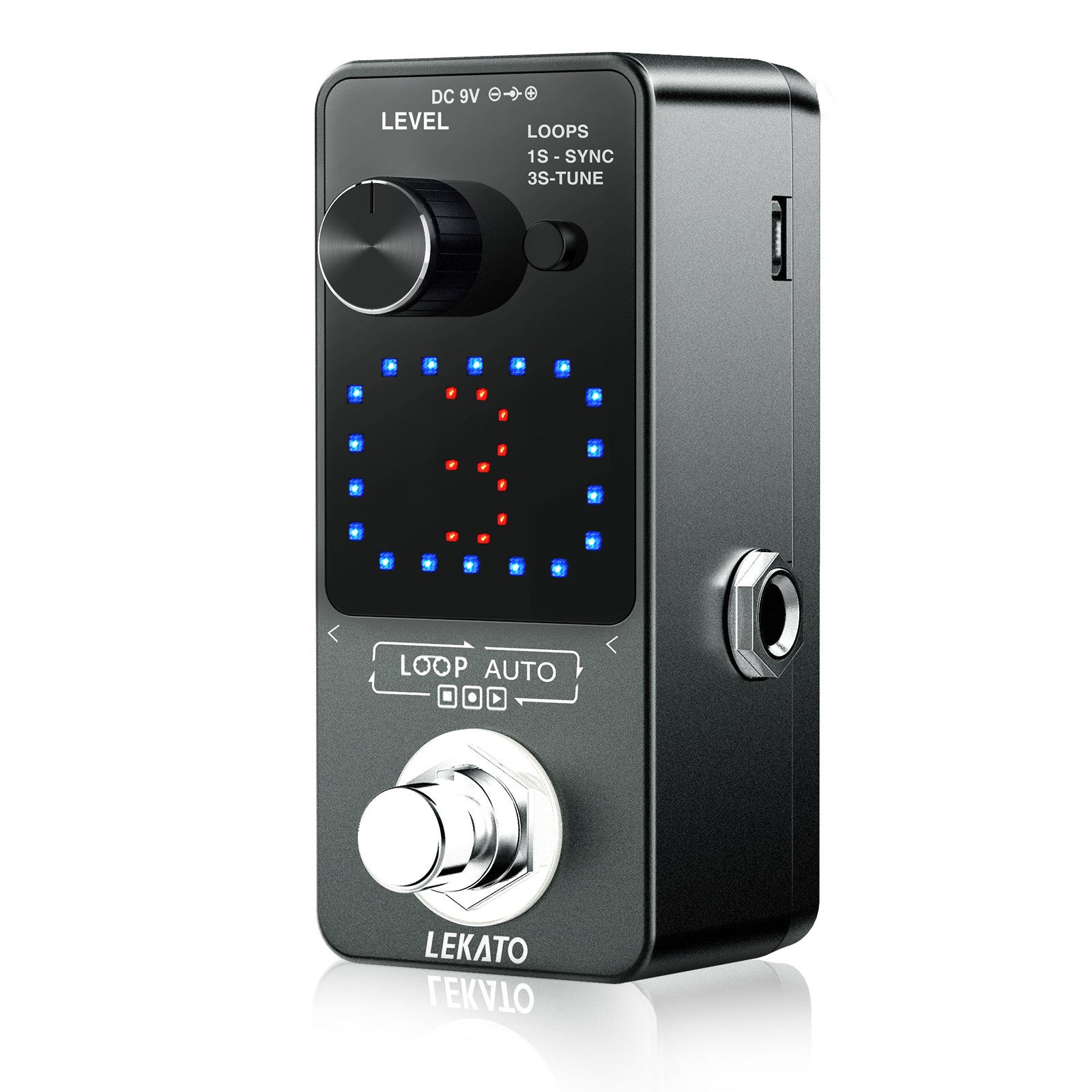 Lekato Looper Guitar Effect Pedal Tuner Recording 3 Wave Slot 18 Mins ...