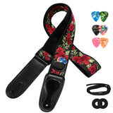 LEKATO LGS-6 Guitar Strap with 6 Picks 2 Locks for Electric Acoustic Guitar Bass - LEKATO-Best Music Gears And Pro Audio