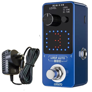 Lekato Guitar Effect Pedal Looper 3 Slot 18 Mins Loop Blue - LEKATO-Best Music Gears And Pro Audio