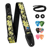 LEKATO LGS-6 Guitar Strap for Electric Acoustic Guitar Bass 6 Picks 2 Locks Gift - LEKATO-Best Music Gears And Pro Audio