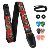 LEKATO LGS-6 Guitar Strap with 6 Picks 2 Locks for Electric Acoustic Guitar Bass - LEKATO-Best Music Gears And Pro Audio