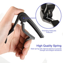 Load image into Gallery viewer, LEAKTO Acoustic Electric Guitar Capo Quick-Change + 6 Picks + 2 Strap Locks