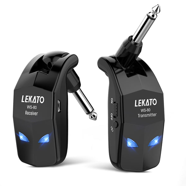 Lekato WS-80 2.4G Wireless Guitar System Transmitter Receiver
