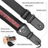 Guitar Strap Bass Belt Bundle 3" Wide Pick Holder Adjustable Punk Dark Red M01400RD (Get $10 Coupon) - LEKATO-Best Music Gears And Pro Audio