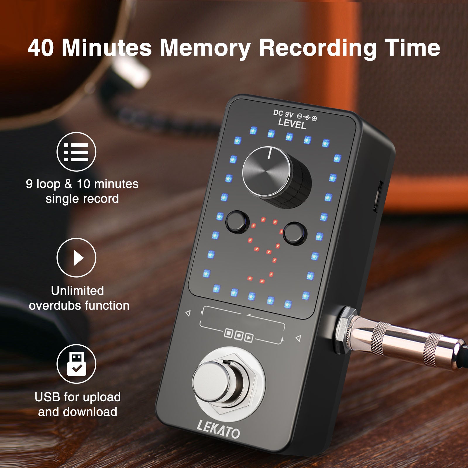 LEKATO Guitar Effect Pedal Looper 9 Loops 40 Mins | LEKATO - Buy ...