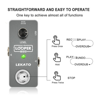 LEKATO Guitar Effect Pedal Looper Loop Stage 5 Mins Recording - LEKATO-Best Music Gears And Pro Audio