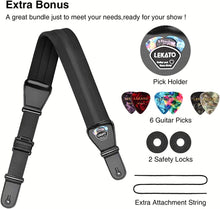 Load image into Gallery viewer, LEKATO Bass Electric Guitar Strap 3&quot; Wide Holder Belt Adjustable 38&quot; - 47&quot;