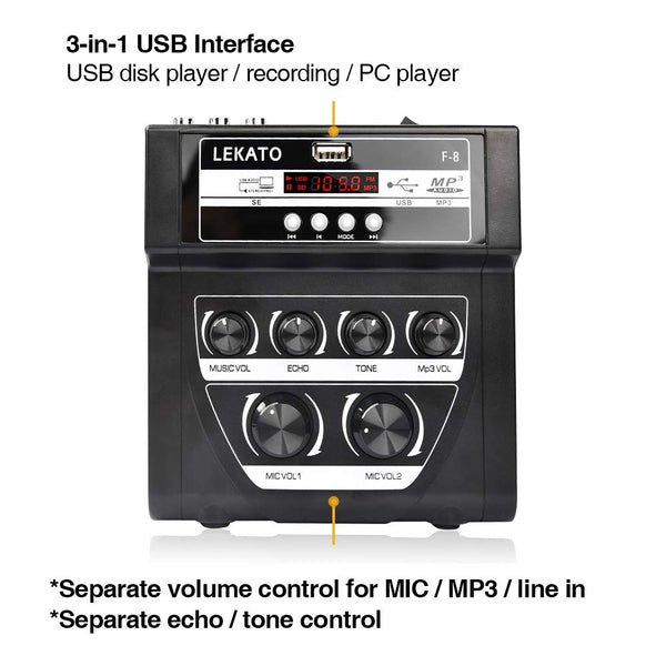 LEKATO Audio Mixer F-8