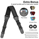 LEKATO Bass Electric Guitar Strap 3 inches Wide Holder Adjustable 50" - 61" M01400L (Get $10 Coupon) - LEKATO-Best Music Gears And Pro Audio