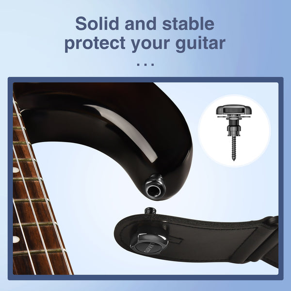 LEKATO Guitar Bass Strap Locks Super Button for Ukulele Electric Acoustic Guitar