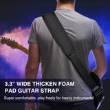 Adjustable 42-58" Bass Guitar Strap Belt w/ 3.3" Sponge Pad Decompression Padded - LEKATO-Best Music Gears And Pro Audio