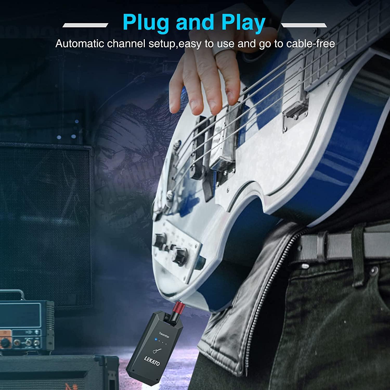 LEKATO WS90 5.8G Wireless Guitar System Transmitter Receiver LEKATO