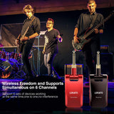 LEKATO WS-60 2.4G Wireless Guitar System Transmitter Receiver Black & Red Kit - LEKATO-Best Music Gears And Pro Audio