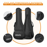 LEKATO 23" All In One Mahogany Ukulele Kit w/ Bag Strap Tuner Strings Picks Gift - LEKATO-Best Music Gears And Pro Audio