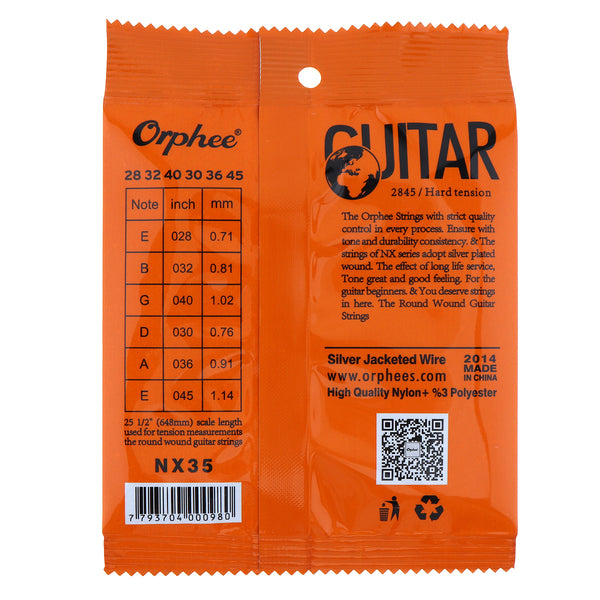 10 Sets Orphee NX35 Nylon Classical Guitar Strings Nylon Core Wire Hard Tension - LEKATO-Best Music Gears And Pro Audio